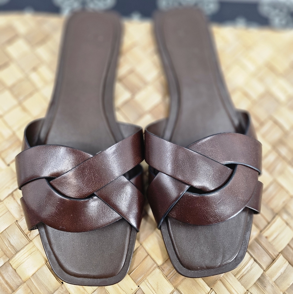 Women’s Braided Slide Sandals - Brown